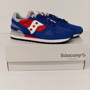 Saucony Men's Shadow Original Low Top Sneakers - Blue and Red